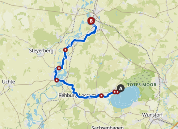 Tour von Mardorf nach Nienburg über die Weser bei Stolzenau