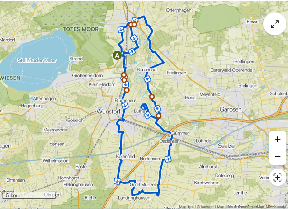 ADFC Tour_Zum Garten Pristin_Komoot Route ADFC Tour_Zum Garten Pristin