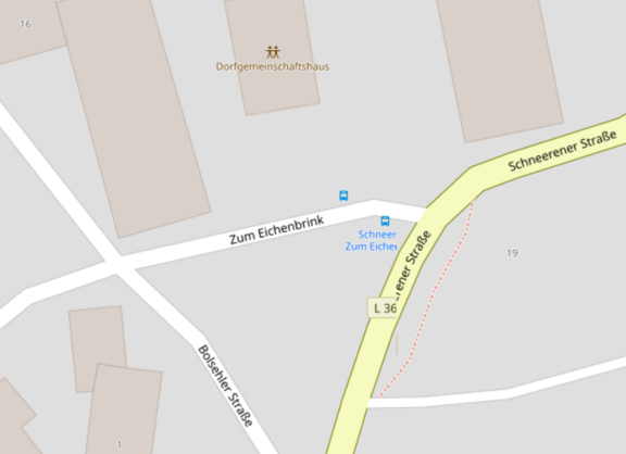 Fahrradservicestation Schneeren, Zum Eichenbrink 4 vor dem Dorfgemeinschaftshaus