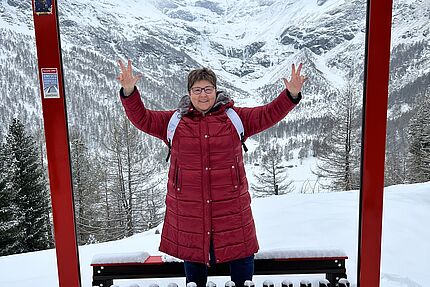 Kirsten Barthel auf der Alpe Grüm