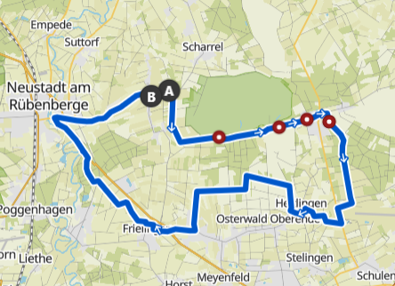 Tourverlauf Herbstmarkt nach Heitlingen