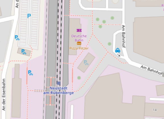 Fahrradservicestation Neustadt am Rübenberge, Hinter der Eisenbahn am Ende der Rampe des Bahnhofstunnels